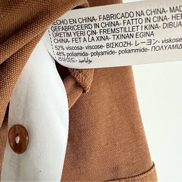 Massimo Dutti Tan Camel Buttondown Size Small - Picture 3 of 5